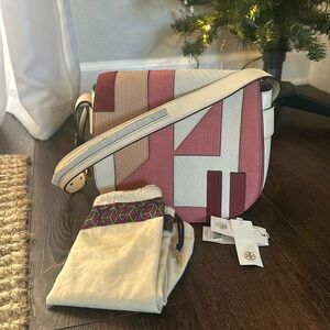 Tory Burch Nubuck Patchwork Shoulder bag